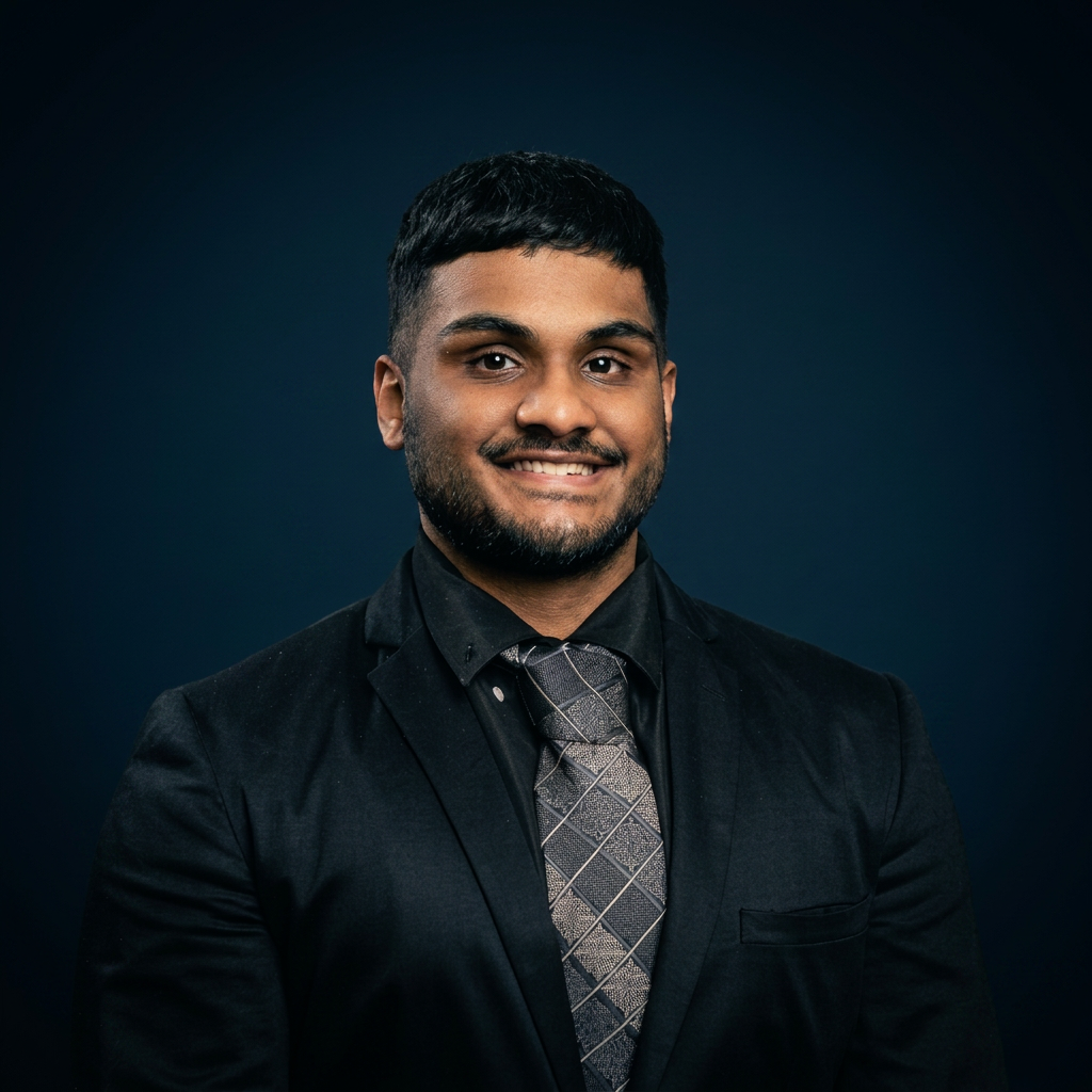 Portrait of Nihit Gurram, healthcare technologist and founder of Mosaic Health Solutions